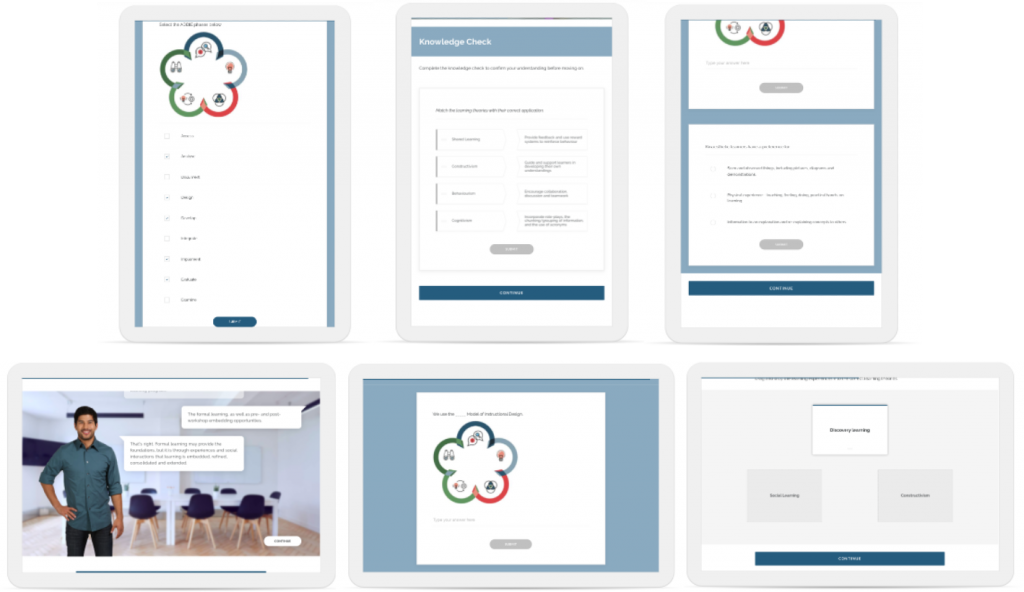 Elearning Question Screen Designs Standard eLearning Inclusions - Instructional Design Australia