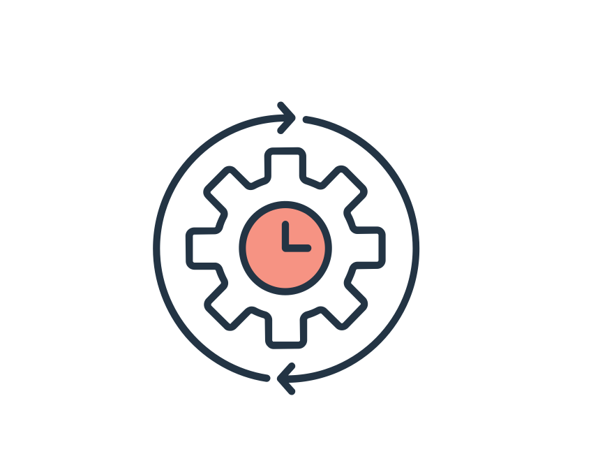 cog with clock icon